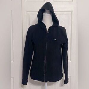 Lacoste Black Hoodie Zipper Down Sweatshirt Size Small (36)